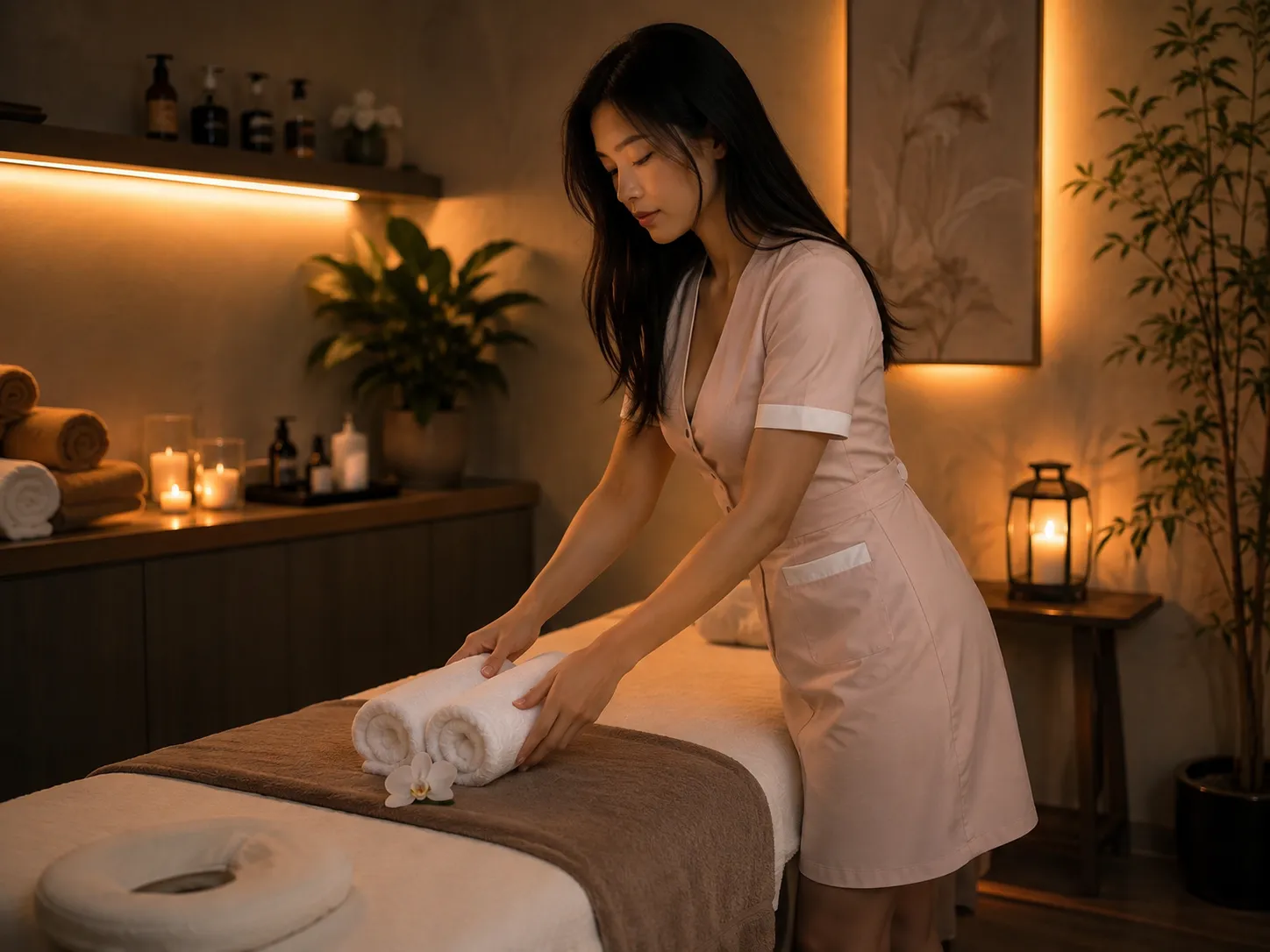 Professional massage in a calm spa setting
